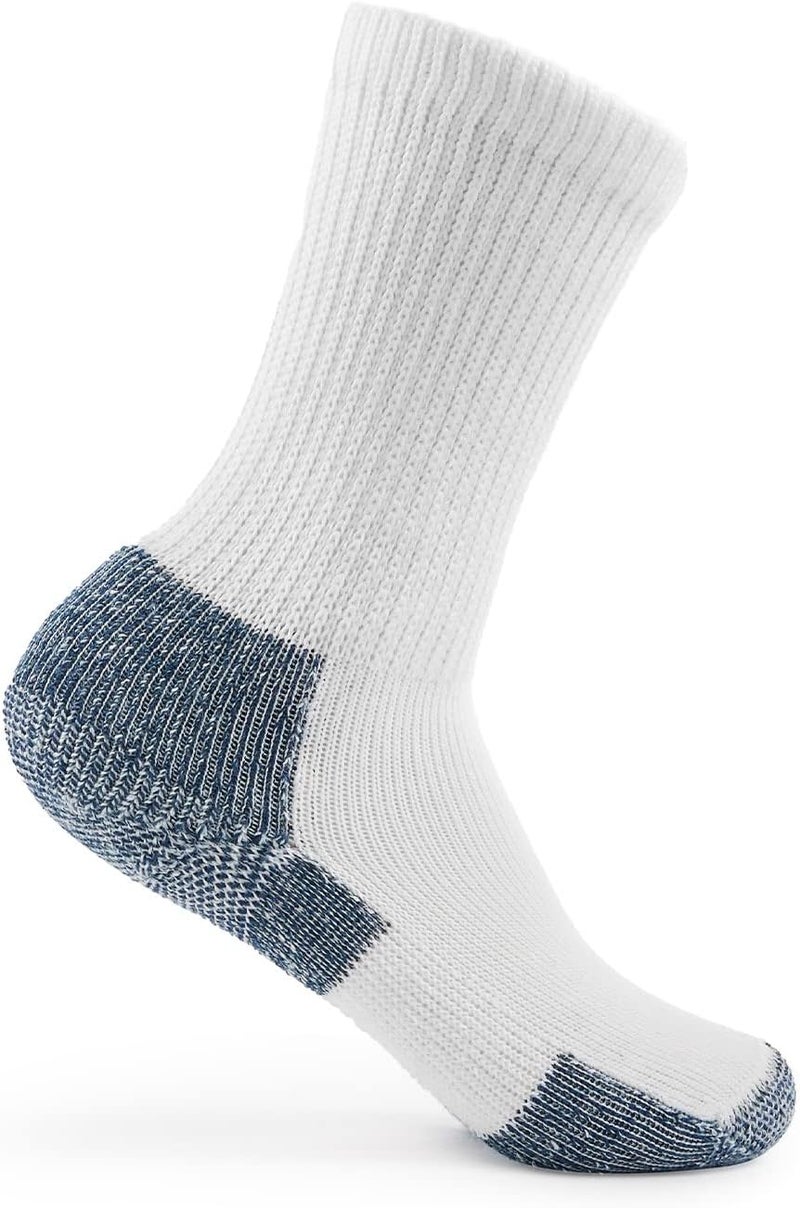 Thorlos Unisex Running Crew Socks in White/Navy - Large Size - Image 4